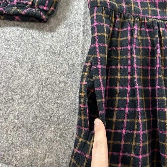 Madewell Dress Women’s 00 Plaid Flannel Raglan Button-Front Shirtdress Oversized - Picture 7 of 8